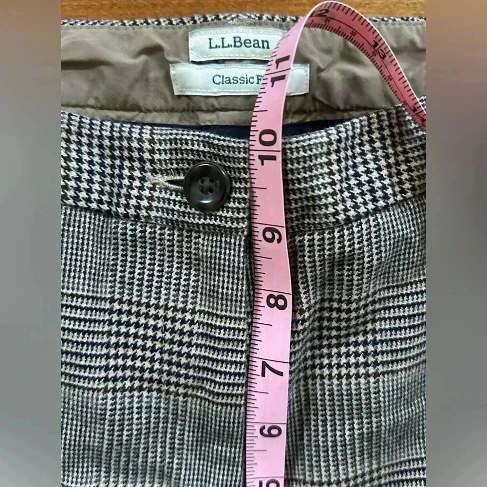 Vintage L.L. Bean cotton Houndstooth Pants 8P | Grandmacore - Picture 7 of 8